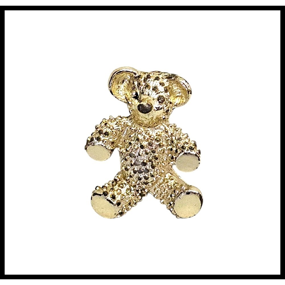 Teddy Bear Brooch Pin Gold Tone Cute Animal Jewelry Gift for Women‎